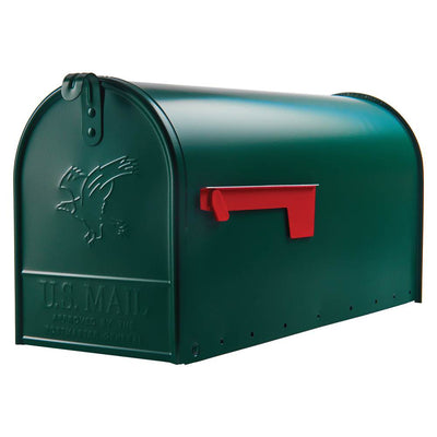 Gibraltar Mailboxes Elite Steel Large Residential Post Mount Mailbox, Green