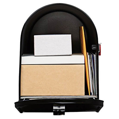 Gibraltar Mailboxes Elite Steel Residential Post Mount Mailbox, Black (Damaged)