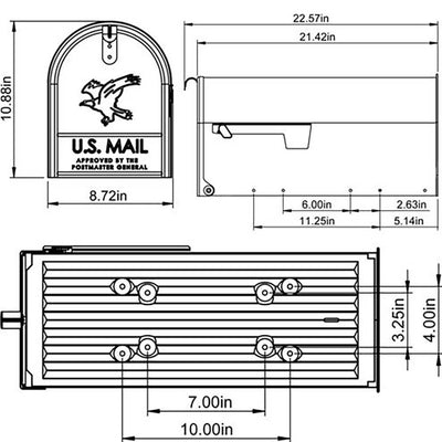 Gibraltar Mailboxes Elite Steel Residential Post Mount Mailbox, Black (Damaged)