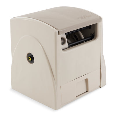 Suncast 100 Foot Powerwind Automatic Rewind Hose Reel, Light Taupe (Open Box) - VMInnovations