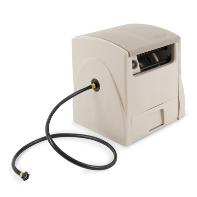 Suncast 100-Ft. Powerwind Automatic Rewind Hose Reel, Light Taupe (2 Pack) - VMInnovations