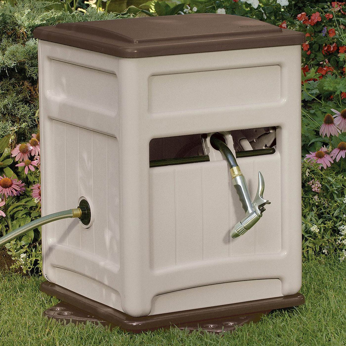 Suncast CPLSSB200B 225' Capacity Hideaway Swivel Hose Reel for 5/8" Hoses, Taupe