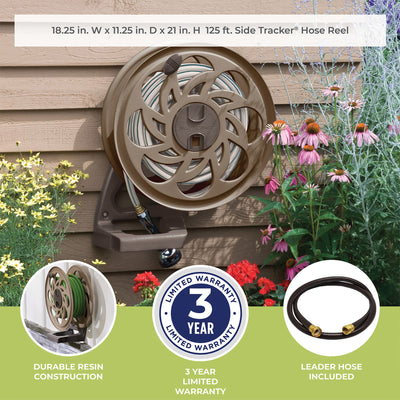 Suncast 125 Foot Capacity Side Tracker Garden Hose Reel with Guide (For Parts)
