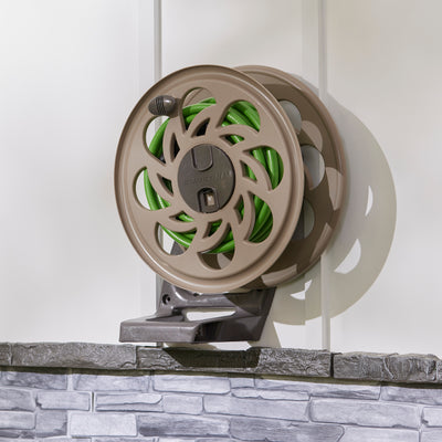 Suncast 125-Foot Wall-Mounted Side Tracker Garden Hose Reel w/ Guide (Open Box)