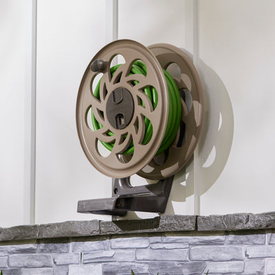 Suncast 125-Foot Wall-Mounted Side Tracker Garden Hose Reel w/ Guide (Open Box)