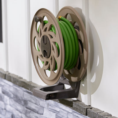 Suncast 125-Foot Wall-Mounted Side Tracker Garden Hose Reel w/ Guide (Open Box)