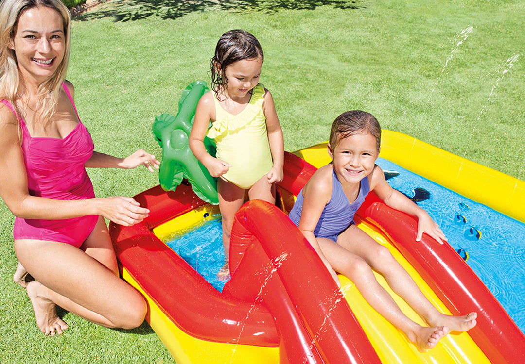 Intex 120V Quick Fill AC Electric AirPump & Intex Inflatable Ocean Play Kid Pool