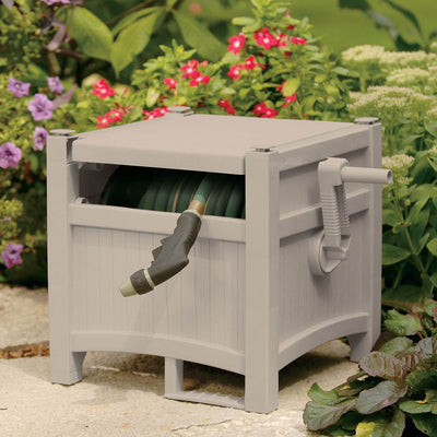 Suncast Hideaway 100 Ft Capacity Garden Hose Reel, Taupe (For Parts)