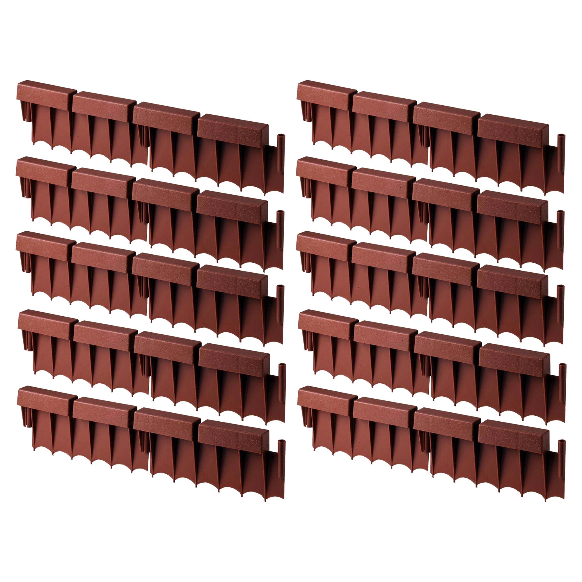 Suncast 10' Interlocking Brick Resin Border Edging, 12 Inch Sections (20 Pack)