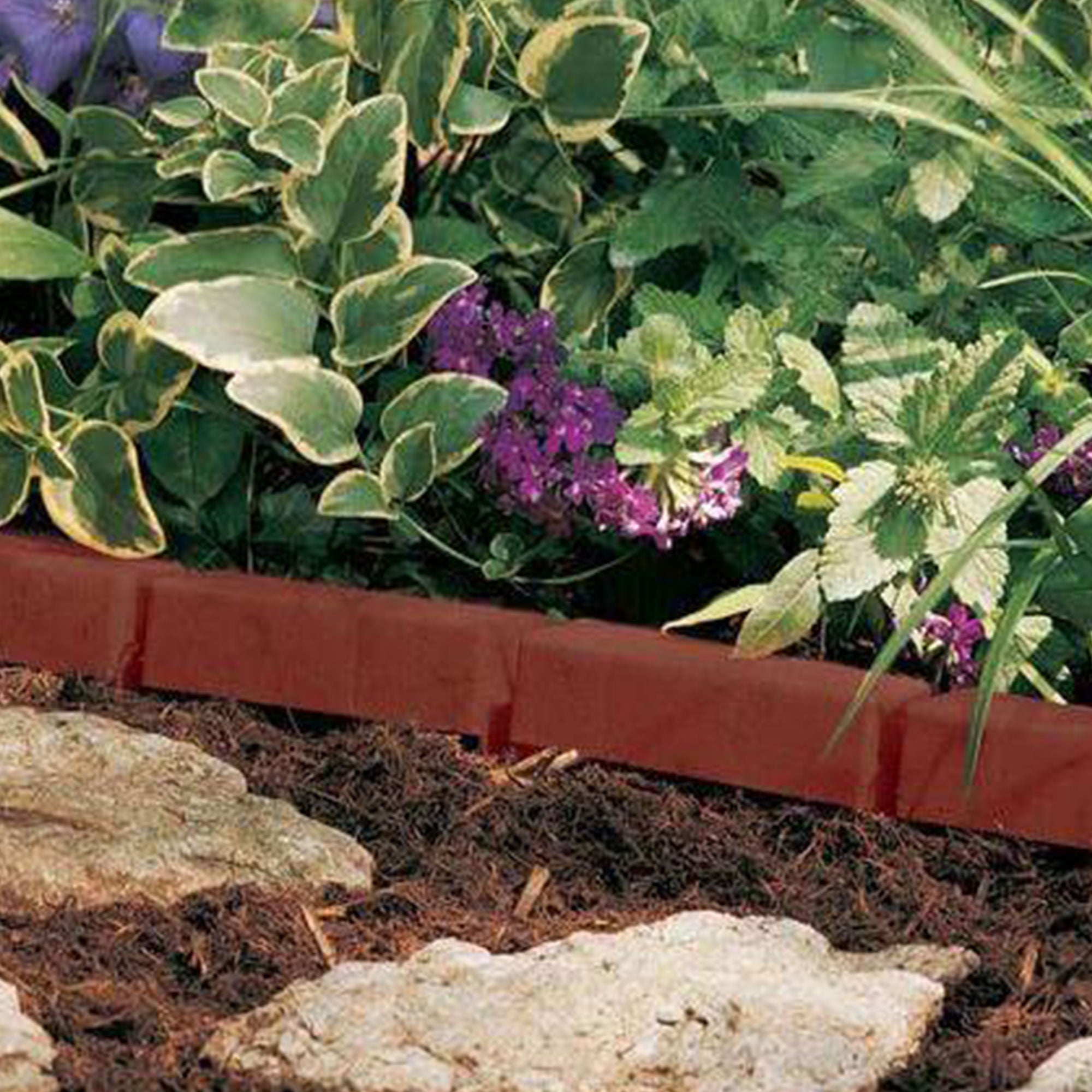 Suncast 10' Interlocking Brick Resin Border Edging, 12 Inch Sections (100 Pack)