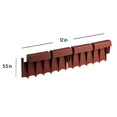 Suncast 10' Interlocking Brick Resin Border Edging, 12 Inch Sections (100 Pack)