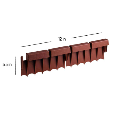 Suncast 10' Interlocking Brick Resin Border Edging, 12 Inch Sections (20 Pack)