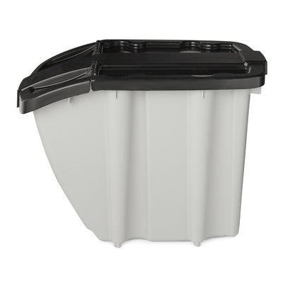 Suncast BH188810 18 Gallon Indoor or Outdoor Stacking Recycle Storage Bin, Gray - VMInnovations