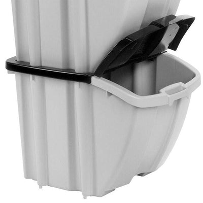Suncast 18 Gallon Indoor/Outdoor Stackable Recycle Storage Bin, Gray (2 Pack)