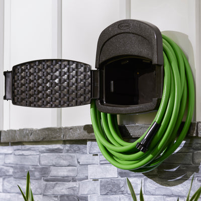 Suncast DHW150 150 Foot Deluxe Wicker Storage Garden Hose Hangout Mount (2 Pack)