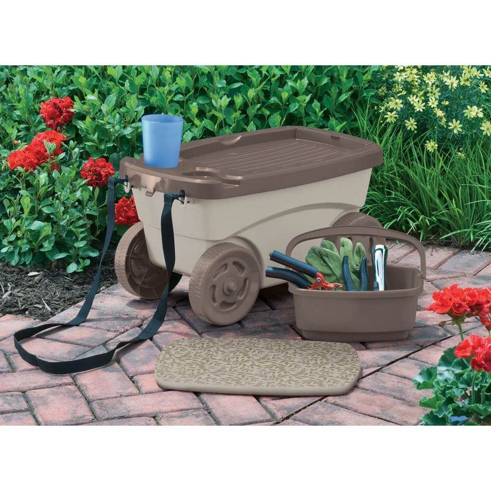 Suncast GDS200D 22.5 x 12.25 x 13 Inch Resin Multipurpose Garden Scooter Cart