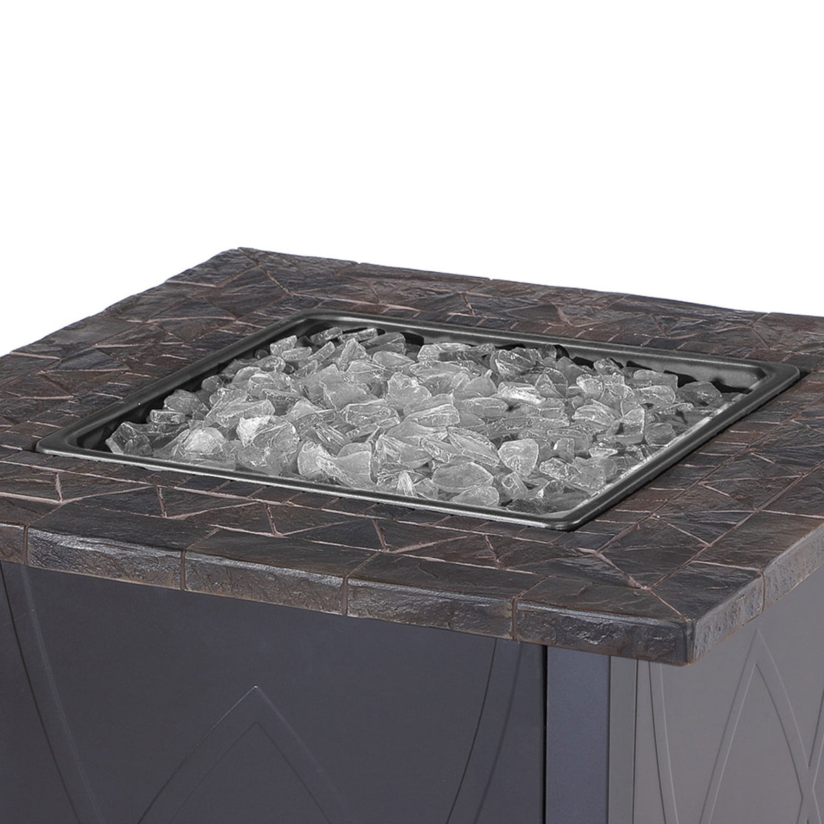 Endless Summer 30,000 BTU LP Gas Outdoor Fire Table w/Handcrafted Mantel, Black