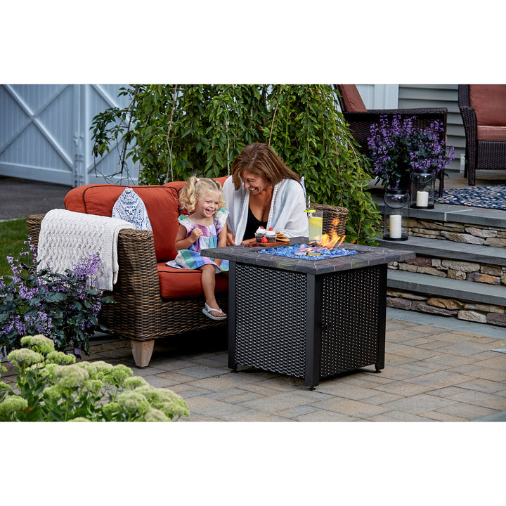 Endless Summer GAD1401GB 30,000 BTU Outdoor Gas Firepit Table, Black (Open Box) - VMInnovations