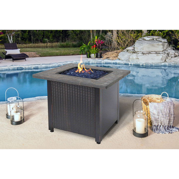 Endless Summer GAD1401GB 30,000 BTU Outdoor Gas Firepit Table, Black (Open Box) - VMInnovations