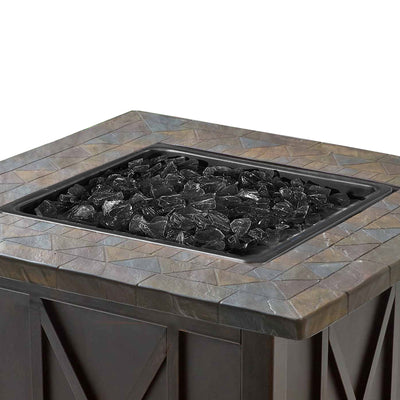 Endless Summer 30,000 BTU LP Gas Outdoor Patio Fire Pit Table w/Black Fire Glass - VMInnovations