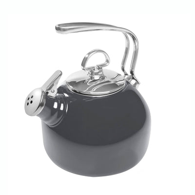 Chantal 1.8 Quart Enamel On Steel Classic Stove Top Whistling Tea Pot, Onyx