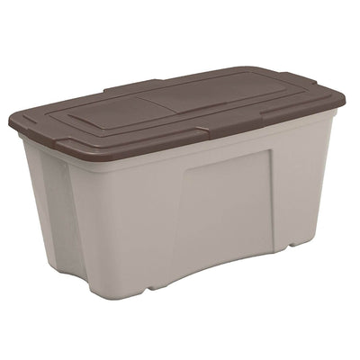 Suncast 50 Gallon Taupe Outdoor Accessory Storage Bin w/ Lid, 3 Pack (Open Box)