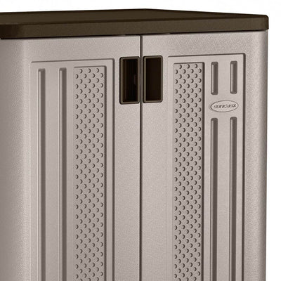Suncast 9 Cu Ft Heavy Duty Resin Garage Base Storage Cabinet, Platinum (Used)