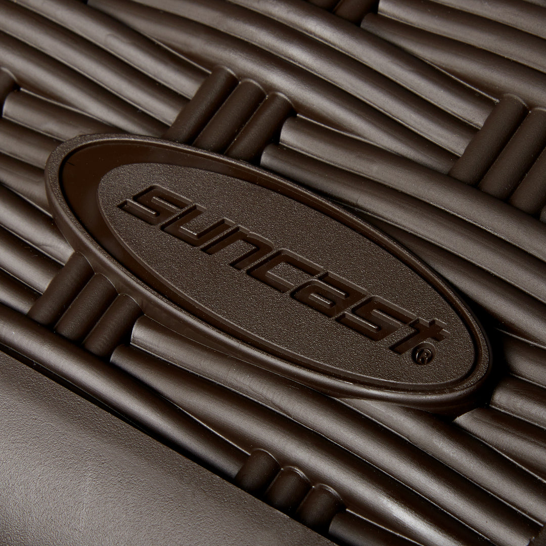 Suncast 72 Gallon Resin Wicker Outdoor Patio Storage Deck Box, Brown (2 Pack) - VMInnovations