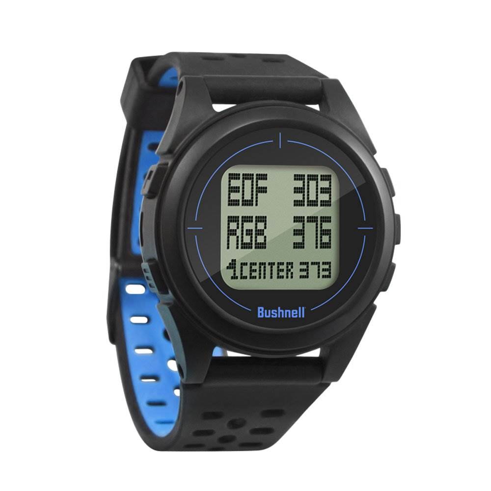 Bushnell Golf Wireless Rechargeable GPS Rangefinder Watch, Black/Blue (Open Box)
