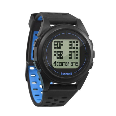 Bushnell Golf Wireless Rechargeable GPS Rangefinder Watch, Black/Blue (Open Box)