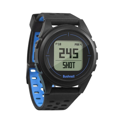 Bushnell Golf Wireless Rechargeable GPS Rangefinder Watch, Black/Blue (Open Box)