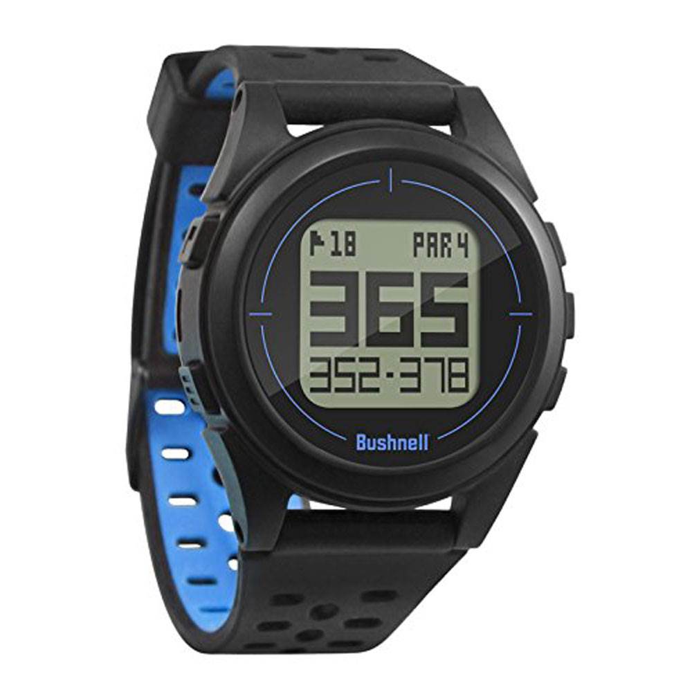 Bushnell Golf Wireless Rechargeable GPS Rangefinder Watch, Black/Blue (Open Box)