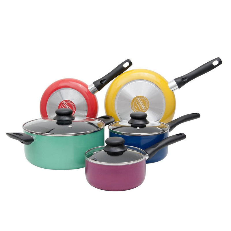 Proctor Silex 8 Piece Multi Color Aluminum Kitchen Pots & Pans Cookware Set