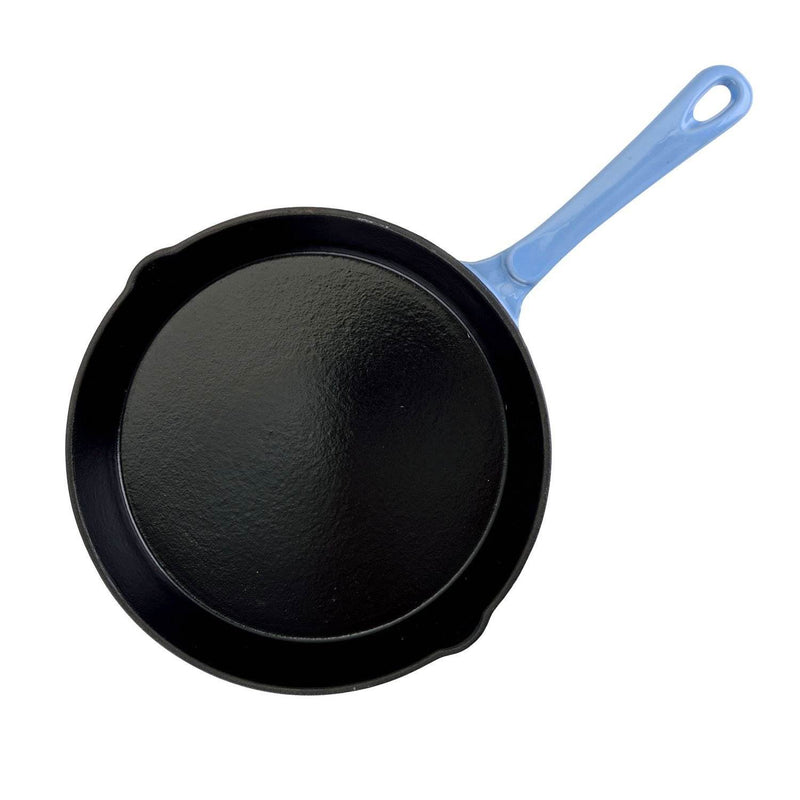 Hamilton Beach 10 Inch Enameled Coated Solid Cast Iron Frying Pan Skillet, Blue
