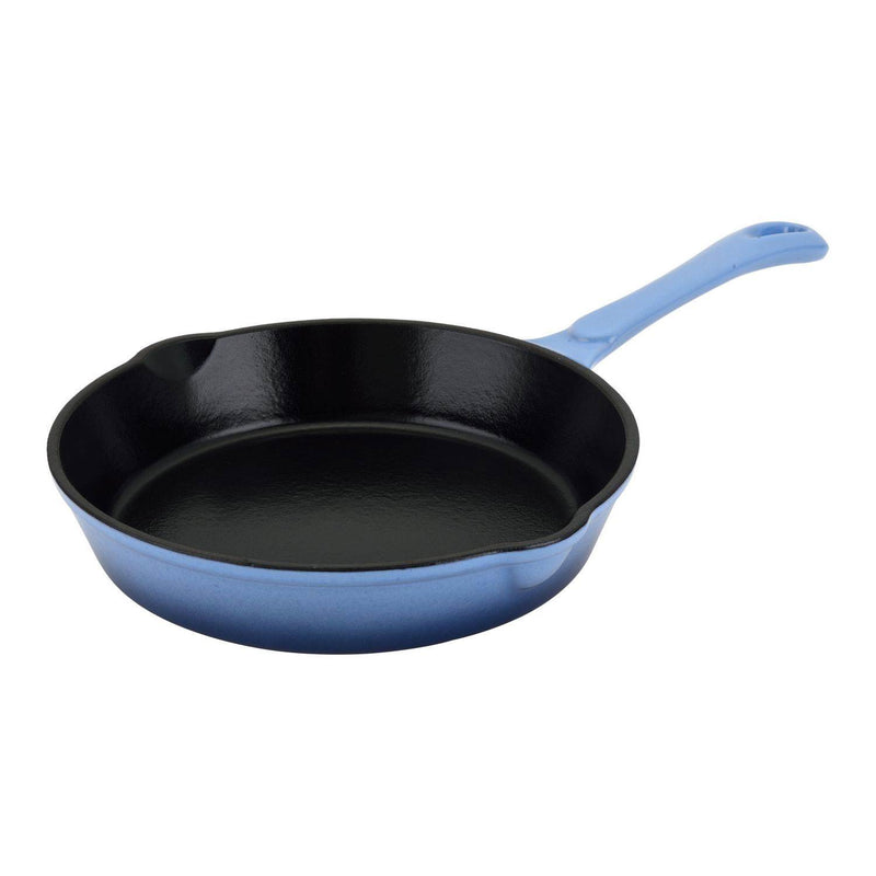 Hamilton Beach 10 Inch Enameled Coated Solid Cast Iron Frying Pan Skillet, Blue