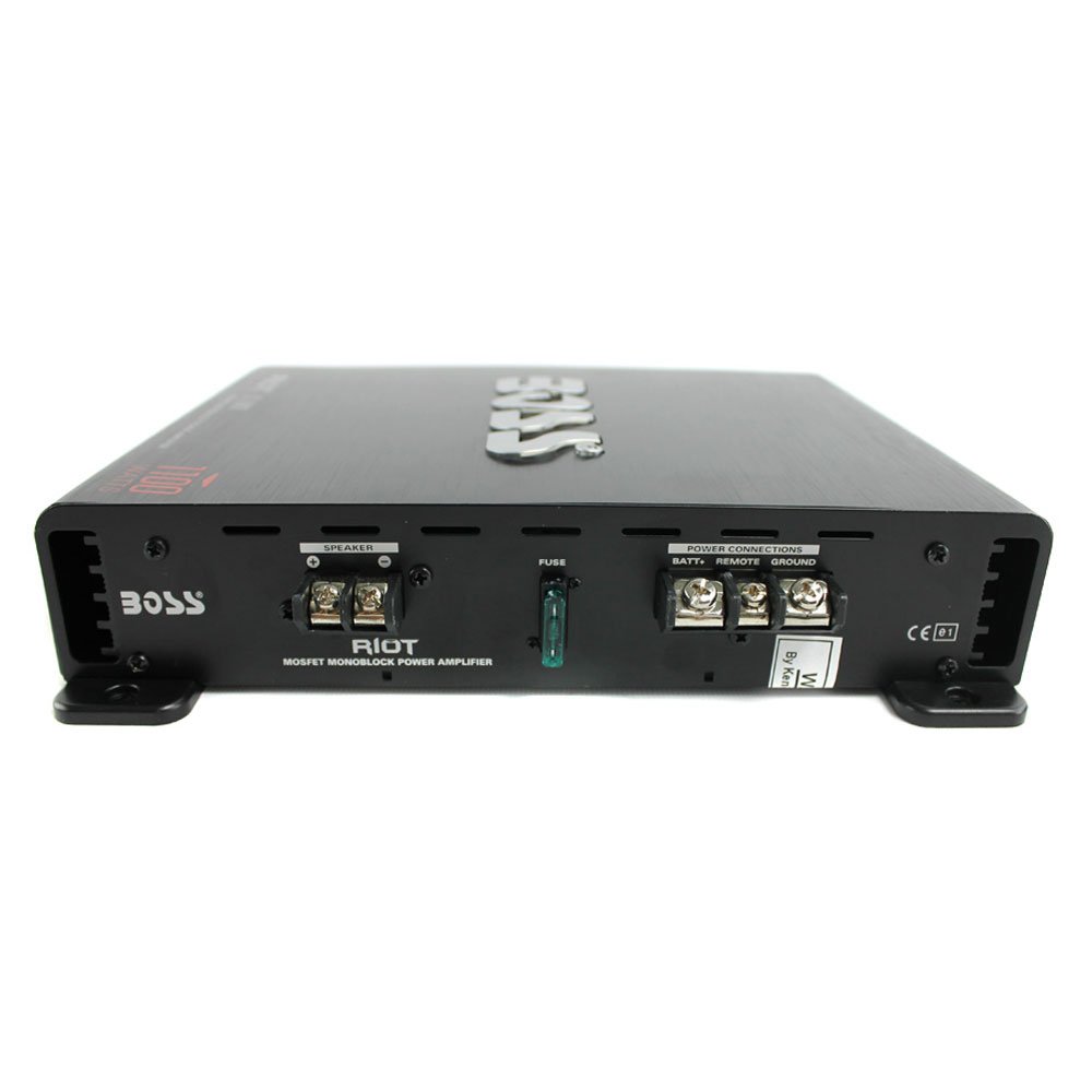 Boss Riot 1100 Watt Monoblock Car Amplifier with 4 Gauge Installation Wiring Kit