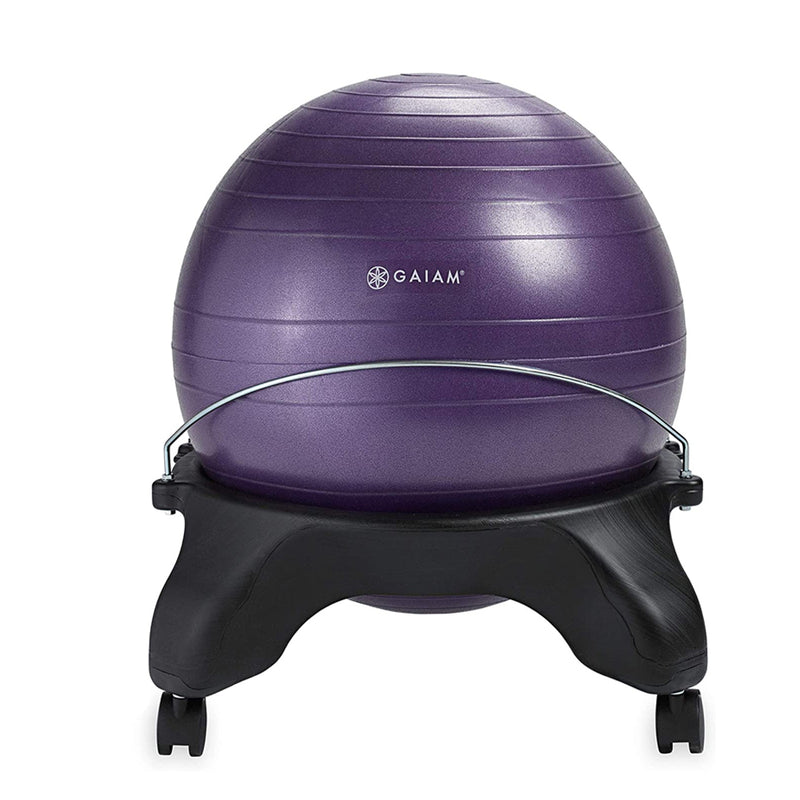 Gaiam Backless Core Balance Ball Chair with Stable 4 Wheel Base (Open Box)