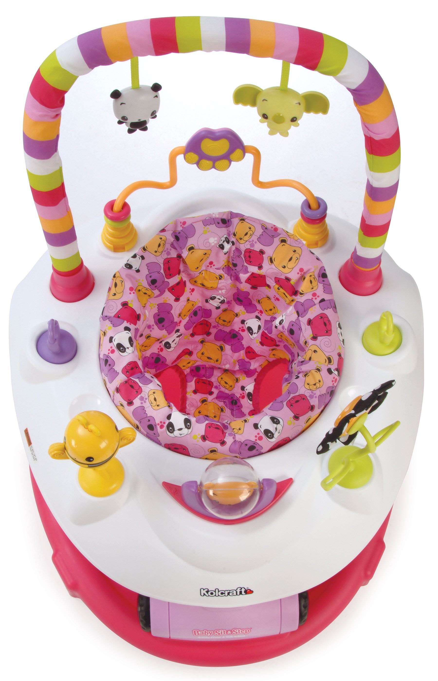 Kolcraft Baby Sit & Step Activity Center & Walker, Pink Bear Hugs (Open Box)