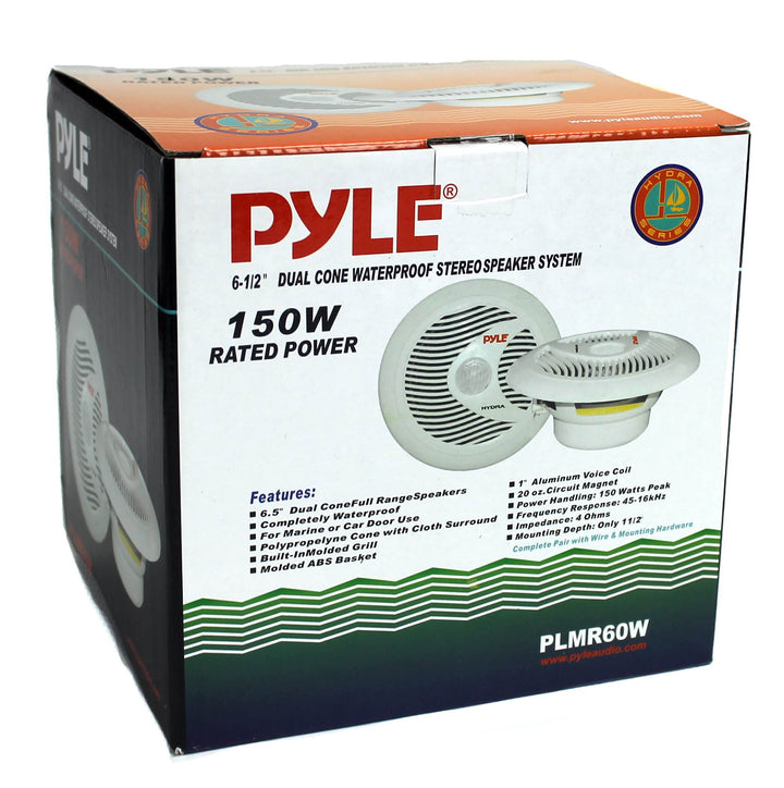 2) NEW Pyle PLMR60W 6.5" 150 Watt Dual Cone Boat Marine Water Resistant Speakers