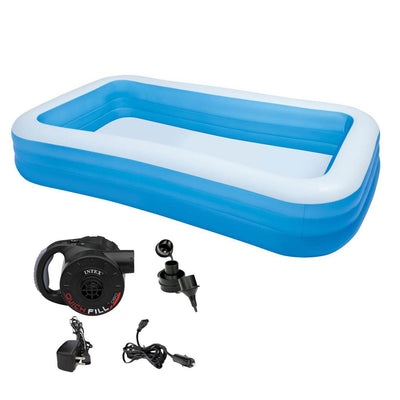 Intex Swim Center 120 x 72 x 22 Inch Swimming Pool & Battery Powered Air Pump