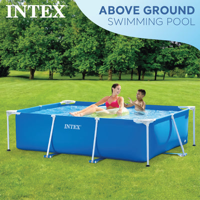 Intex 86" x 23" Rectangular Frame Above Ground Outdoor Splash Swimming Pool