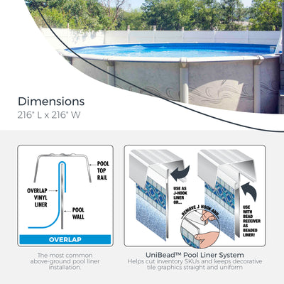 Swimline 18-Ft Round Above Ground Swimming Pool Wall Overlap Liner (Used)