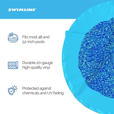 Swimline 21 Foot Swirl Blue Round Above Ground Pool Wall Overlap Liner (Used) - VMInnovations