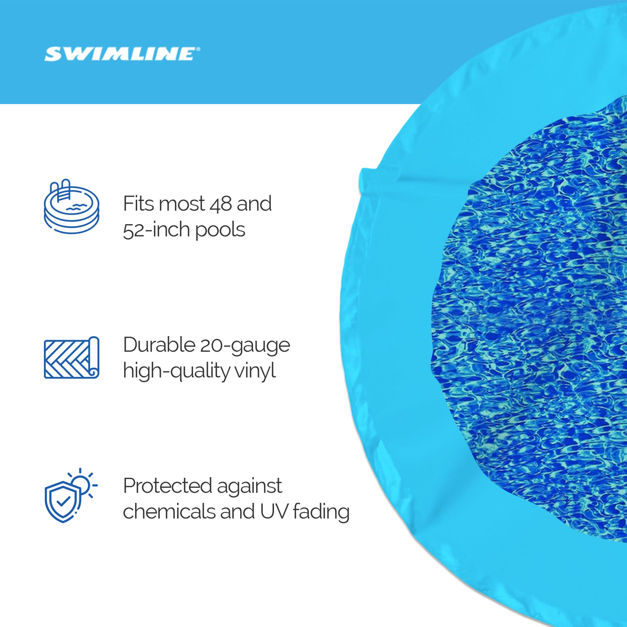 Swimline 21ft Round Above Ground Pool Wall Overlap Liner(Open Box)