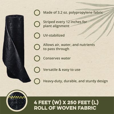 DeWitt P4 Pro 5 Commercial Landscape 5-Oz Weed Barrier Fabric, 4 x 250' (8 Pack)