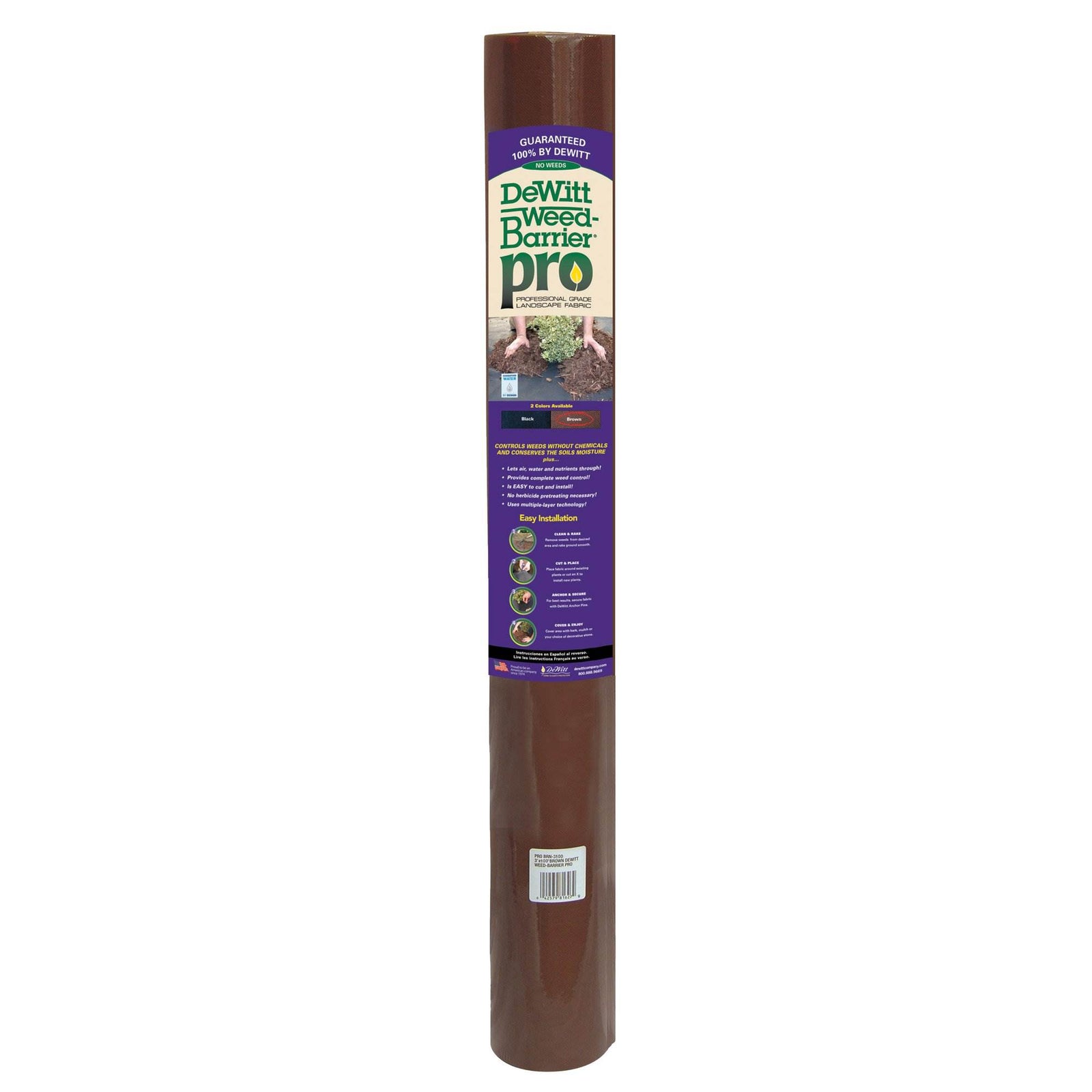 DeWitt Weed Barrier Pro Landscape Fabric in Brown (3oz), 3' x 100' (Open Box) - VMInnovations