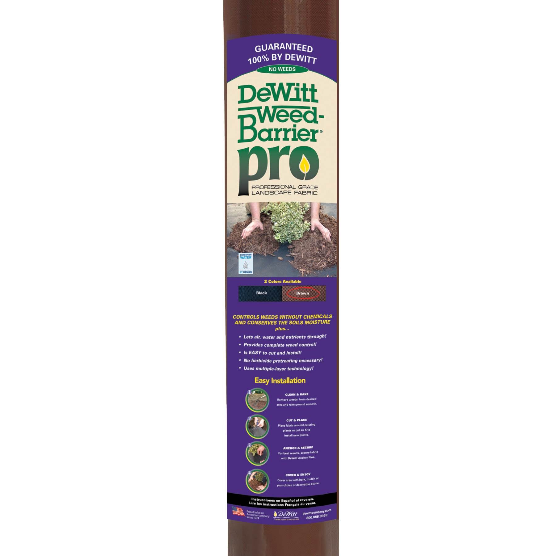 DeWitt Weed Barrier Pro Landscape Fabric in Brown, 3' x 100' Refill (Open Box)