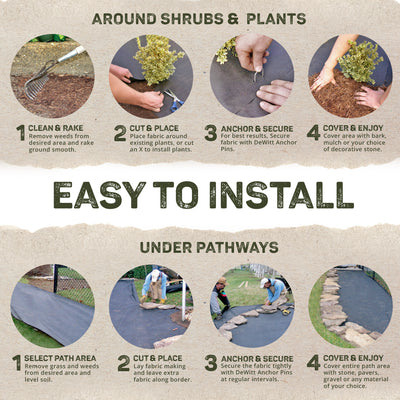 DeWitt Sunbelt 6' Weed Barrier Landscape Fabric Ground Cover, 300' (Open Box) - VMInnovations