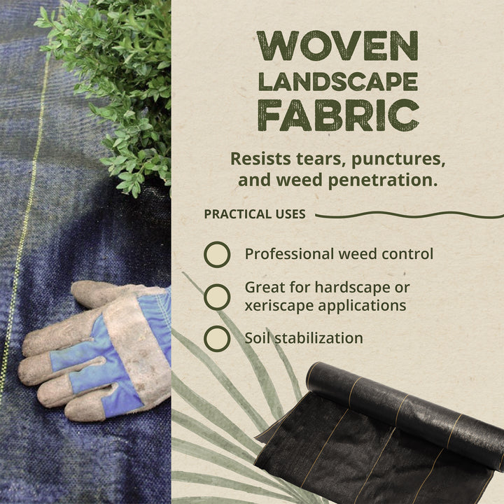 DeWitt P5 Pro 5 Commercial Landscape 5-Oz Weed Barrier Fabric, 5 x 250' (5 Pack)
