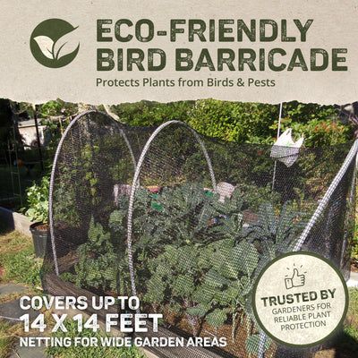 DeWitt 14 x 14 Foot Home & Garden Bird Barricade Plant Protector Deluxe Netting - VMInnovations